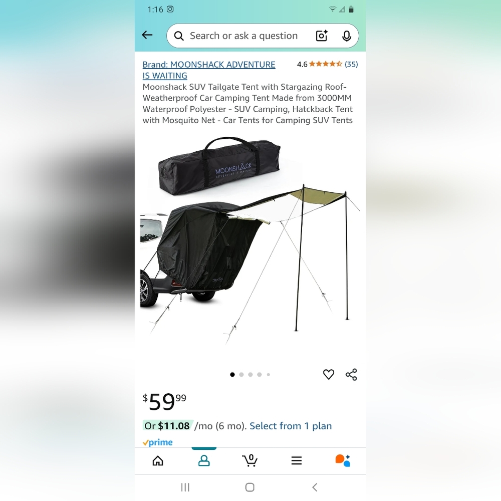 Moonshack SUV Tailgate Tent with Mosquito Net
